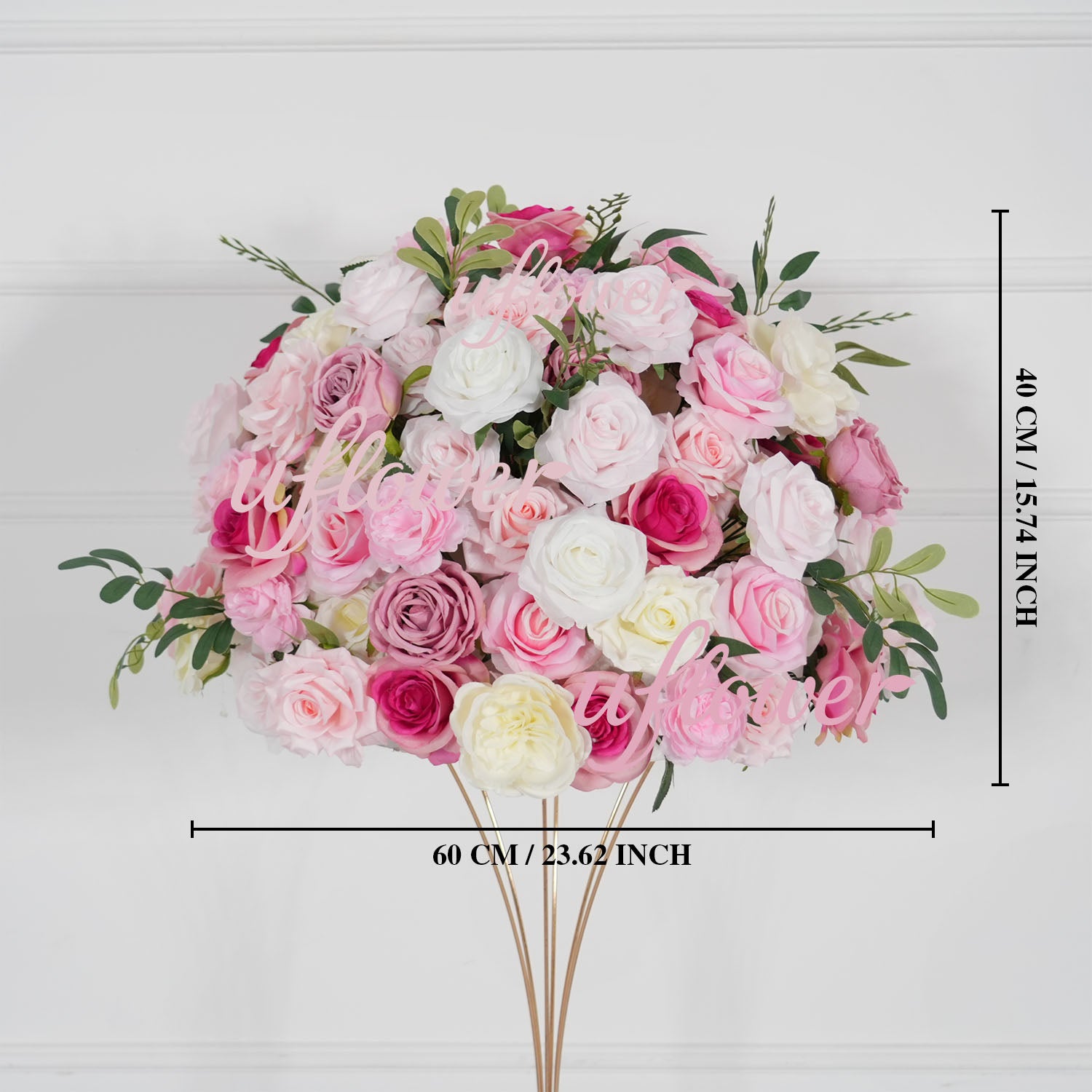 Artificial Pink Rose Flower Arrangement Wedding Backdrop Decor Props